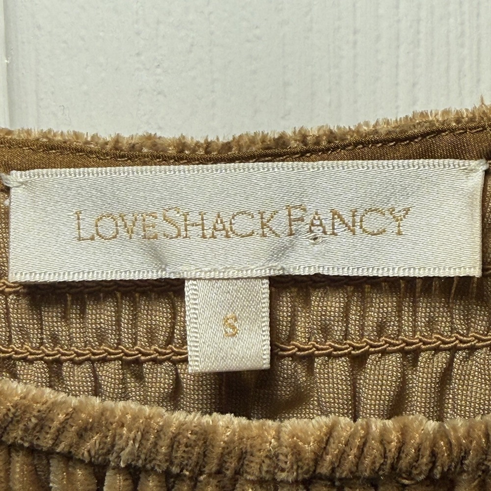 Loveshackfancy Scarlett Smocked Velvet Mini Dress Size S Boho Festival - Picture 6 of 9